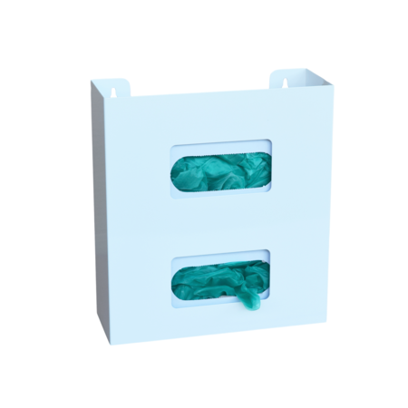 OMNIMED Painted White "Square Cut" Glove Box Holder (Double) 305341